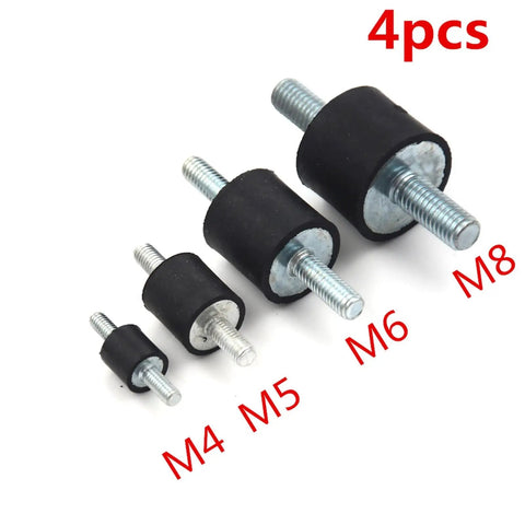 4 Piece Rubber Anti Vibration Mount Kit With M4 M5 M6 M8 Bobbin Mounts, Threaded Isolators For Fitness Equipment, Air Conditioning, And Welding Machines, Heavy Duty Vibe Dampers To Quiet Rattle And Reduce Vibration. M4-M8 rubber threaded isolators set, 4pcs