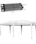 Heavy Duty 10 By 19.2 Ft Pop Up Canopy Tent For Parties And Events, white tent with folded truss frame canopy