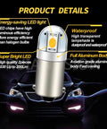 4 Pack 6V Warm White BA9S LED Bulbs, Ideal For Pinball Machines And Classic Car Interior Lights, on black car background