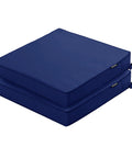 Outdoor Chair Cushions 19 By 19 Inch Set Of 2 Navy All Weather Water Resistant Cushions With Ties Thick UV FadeShield Colorfast visible