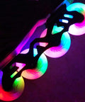 Eight Pack Inline Skate Wheels With Bearings ABEC 9 Light Up 68mm, 70mm, 72mm, 76mm For Kids And Adults, glowing in the dark