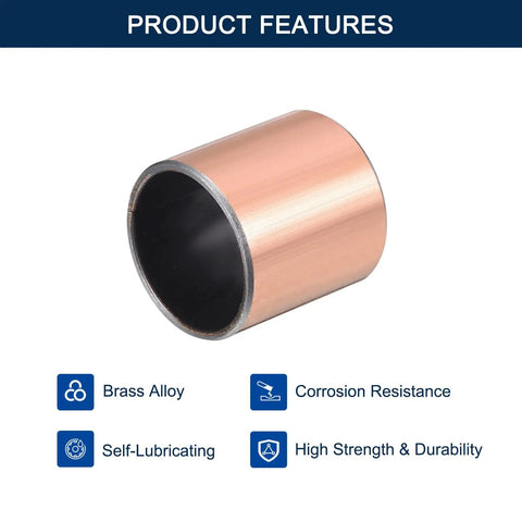Self Lubricating Sleeve Bearings 7/8 In Bore X 1 In OD X 1 In Length, Oilless Bronze Coated Bushings With Carbon Steel Core, 4 Pack For Small Machinery, Durable, Low Maintenance, Smooth Operation, brass alloy sleeve bearing