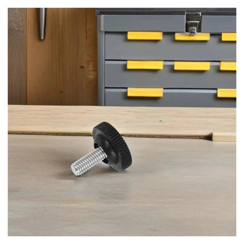 Heavy Duty Furniture Levelers Set 30 Pcs Adjustable Screw Feet For Leveling Uneven Floors Non Slip Nylon Base Reduces Wobble Shake And Noise Durable Floor Protectors For Chairs Tables Desks Easy Install black screw-in furniture leveler on table
