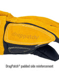 Extreme Pigskin And Cowhide Build MIG Welding Gloves Large with Kevlar stitching, focus on DragPatch reinforcement.