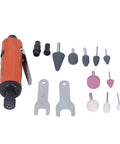 Real Deal Air Die Grinder Kit With No Sweat Comfort Ergonomic Grip And Super Low Noise Operation, Lightweight Pneumatic Power Tool For Auto Repair And Custom Crafts, Built Tough For Daily Workshop Hustle with grinding bits and accessories.