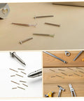 100 Piece M6 Zinc Plated Furniture Bolts And Nuts Kit With Round Head Hex Socket Screws shown on wooden surface