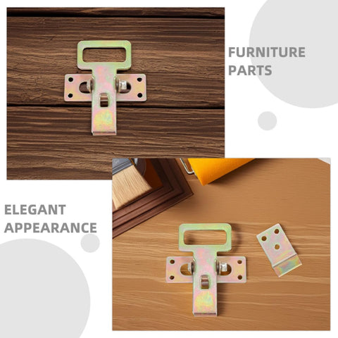 Beefy Iron Sofa Position Buckles for Heavy Duty Couch Connection on wooden surface with tools, universal fit hardware.