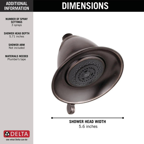 Three Spray Touch Clean Shower Head In Venetian Bronze RP34355RB Delivers An Intense Full Body Spray With Powerful Water Streams