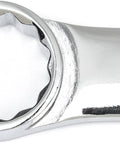 Close-up of Gearbox XL Ratcheting Wrench Set 12 Piece Metric with offset non-ratcheting head for stubborn fasteners.