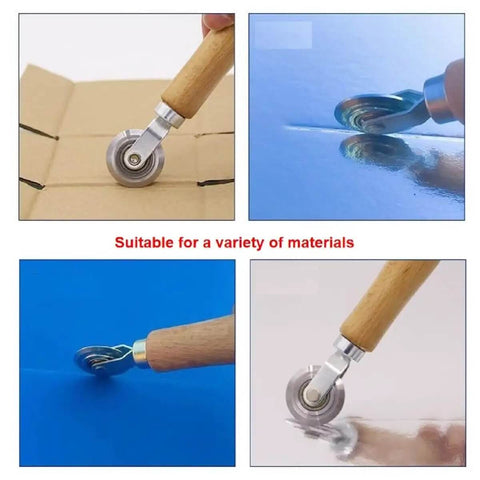 Pro Grade Box Resizer Tool With Solid Wood Handle And High Precision Bearing Roller resizing cardboard and metal sheets