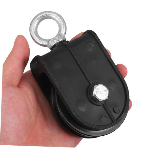 Two Pack Heavy Duty Swivel Lifting Pulley Wheel For Cable And Rope Systems Perfect For Gym Equipment Bearing Wheel For Fitness Machines And Strength Training Resistance Workouts Rehab Exercises, black
