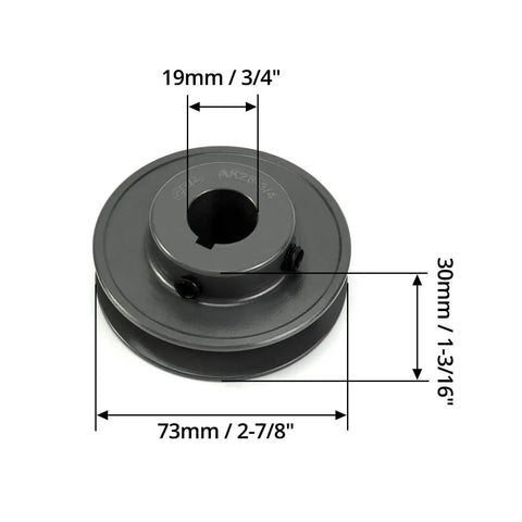 Single Groove V Belt Sheave 2.85 Inch Outside Diameter Three Quarter Inch Bore Cast Iron Pulley For V Belt 3L 4L A AX Systems Fixed Bore Durable Anti Corrosion Industrial Grade Built Tough