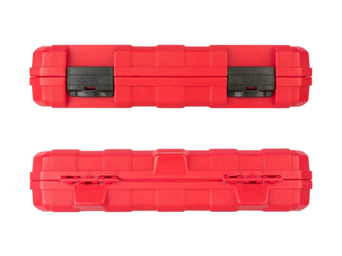 Red carrying case for Half Inch Drive Hex Impact Socket Set, 24 Piece With Case, Includes 1/4 to 3/4 Inch and 6 to 19 mm Hex Sockets