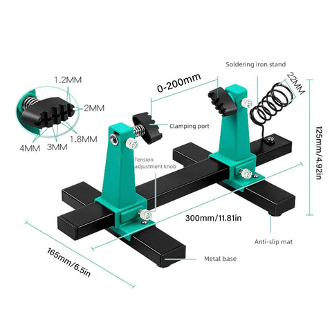 All In One Soldering Jig Kit For Electronics Assembly With Adjustable Fixing Fixture And Cable Clamp On Slip Base Rugged Yet Lightweight