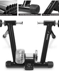 Indoor Bike Trainer Stand For Home Gym With Quiet Fluid Resistance Wheel Fits Road Bikes From 26 To 29 Inches And 700C, steel frame