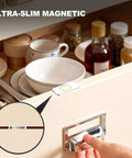 No Drill Ultra Thin Stainless Steel Cabinet Magnets With Strong Adhesive For Easy Closure And Door Catch on cabinet