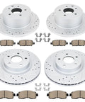 Front And Rear Drilled And Slotted Brake Kit With Ceramic Pads For Nissan Altima 2013-2025 Replacement Includes Rotors And Hardware
