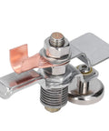 Heavy Duty Magnetic Welding Ground Clamp With Arc Plate For Steel Jobs, close-up view showing copper connector and metal design.