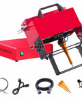 Heavy Duty Pneumatic Dot Peen Marking Machine With No Sweat Digital Control for VIN stamping, red metal frame and accessories.
