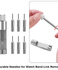 Watch Link Removal Kit With Six Extra Pins And Hammer For Easy Bracelet Removal and Band Size Adjustment