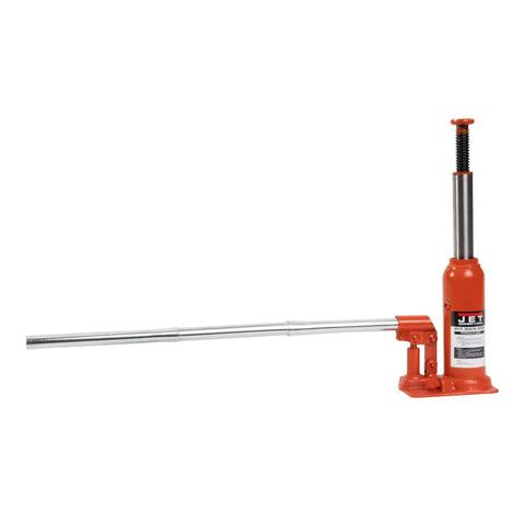 Heavy Duty 5 Ton Hydraulic Bottle Jack With Handle for auto repairs, 15 1/2 lift range, sturdy steel construction.