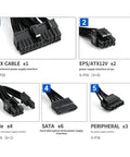 15 Pin Male To Dual Female Power Extension Cable Flat Short Design For Hard Drives Optical Drives Server Racks Plug And Play Smooth Swap To Up Your Rig with various connectors displayed.