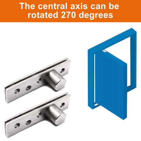 Hidden Door Pivot Hinges Set Stainless Steel 270 Degree Rotation, 2 Pack With Screws Included, 98mm x 24mm x 4mm, 18mm Axis