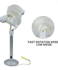 Ten Watt Micro Spiral Wind Turbine Generator With Archimedes Rose Design for science experiments, mounted on a stand