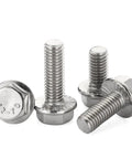 Stainless Steel Flanged Hex Bolts 1/4-20 X 3/4 Inch DIN 6921 A2-70 25 Piece Set for DIY and Pro Projects, heavy duty bolts