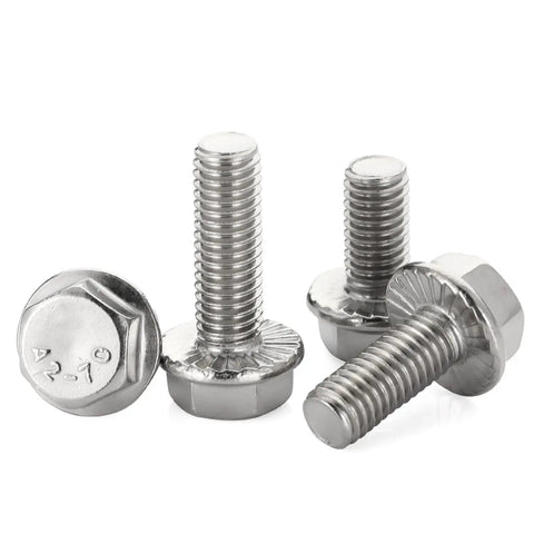 Stainless Steel Flanged Hex Bolts 1/4-20 X 3/4 Inch DIN 6921 A2-70 25 Piece Set for DIY and Pro Projects, heavy duty bolts