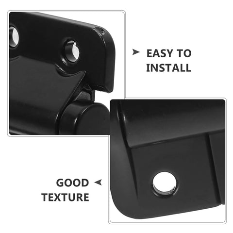 High Torque Cabinet Door Hinges SEWACC 1.8 Nm Black Zinc Alloy Closing Hinges close-up showing black metal texture and screw holes
