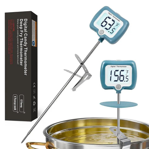 Digital Candy Thermometer With 10 Inch Long Probe And Pot Clip, Rotating Big Display For Candy Making, Instant Read