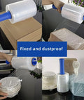 Heavy Duty Stretch Film Roll For Moving And Shipping, Industrial Strength Plastic Wrap With Handle, 5.11 Inch By 1000 Feet used on boxes and furniture