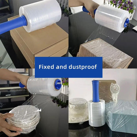 Heavy Duty Stretch Film Roll For Moving And Shipping, Industrial Strength Plastic Wrap With Handle, 5.11 Inch By 1000 Feet used on boxes and furniture