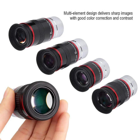 Ultra Wide Angle Long Eye Relief Eyepiece Kit For Telescopes 1.25 Inch 68 Degree Field Of View Four Piece Set 6mm 9mm 15mm 20mm