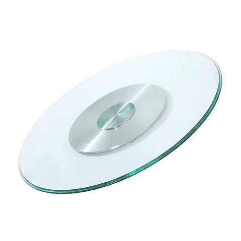 Round Glass Lazy Susan Turntable for Kitchen Countertop 28 Inch Dope Rotating Tray 10mm Thick Tempered Glass With Aluminum Base