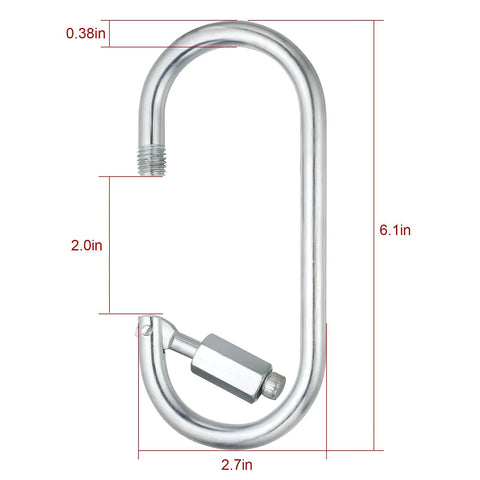 Big Oval Locking Carabiner Clip 6 Inch M10 Quick Link For Trailer Tow Chains Ropes Cables And Hammocks Outdoor Camping Gear Heavy Duty