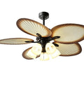 YPDJVLTI 45-52Inch Ceiling Fans Lights Ceiling Lamp with leaf-shaped blades and glass light shades.