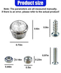 Smooth Shine Sparkling Rhinestone License Plate Screws With Security Anti Theft Caps sizes showing bolt nuts and rhinestone detail