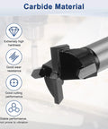 Close-up of Heavy Duty 2 Pack Forstner Drill Bits Featuring Rock Solid Carbide Tips for clean drilling in wood.