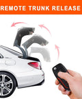 Person using remote for Keyless Entry Security Alarm System With Remote Engine Starter And Push To Start Ignition Kit 3 In 1 Car Alarm