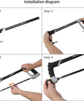 Installation diagram of Heavy Duty 12 Inch Bi-Metal Hacksaw Blades 4 Piece Set showing step-by-step assembly.