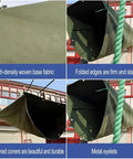 Canvas Chute for Moving and Loading Goods 1.5 by 12 Meters Heavy Duty Warehouse Unloading Equipment, high-density green fabric details.