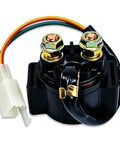 Heavy Duty Starter Solenoid Relay For 4 Stroke GY6 Engines 50cc To 250cc Fits ATV Scooter Dirt Bike Go Kart Quad Moped Pit Bike And Honda Roketa Taotao SunL Coolster SSR Clones Hassle Free Install, black relay with wired connector and brass terminals