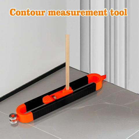 Heavy Duty Contour Scribe Tool With Adjustable Roller Tracks Wavy Lines Smooth As Silk Built Like A Tank Ace Carpenter And Craftsman Must Profile Corners Tiles And Woodwork With Zero Sweat Comes With Two Pencils on smooth floor against wall.
