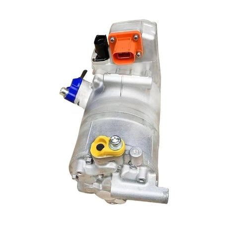 Electric AC Compressor Replacement Fits Porsche Taycan 2020 2021 OEM Style AC Unit SHS33H4203 showing front angle with electrical connections.