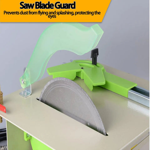 Pro 110V Gem Faceting Machine 5-in-1 Bench Grinder with clear saw blade guard for eye protection and safety.