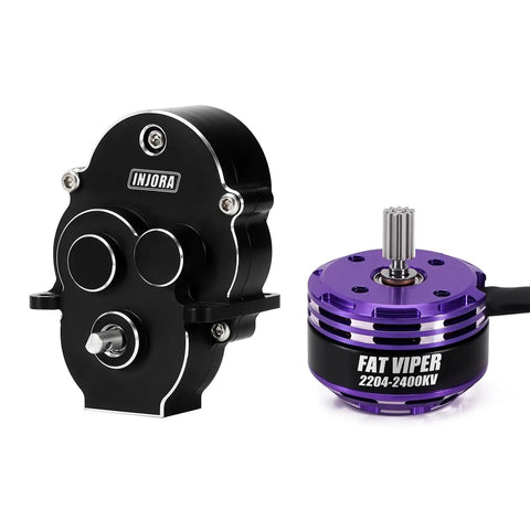 Beefed Up Fat Viper 2204 2400KV Brushless Outrunner Motor And Transmission for one-eighteen scale RC