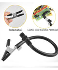 Four Arm Third Hand Soldering Station gooseneck arm with detachable tip clamp and PCB board for crafting and hobby workshop