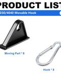 Cool 8 Pack Silver Sliding Hooks Perfect For 3030 And 4040 Aluminum Extrusion Profiles With Smooth Gliding Action for DIY projects.